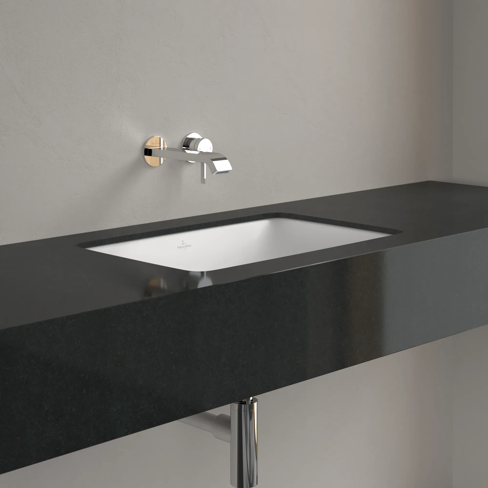 Villeroy & Boch Unterbauwaschtisch aus TitanCeram „Loop & Friends“ 600 × 405 × 185 mm, ohne Hahnlochbohrung in Stone White Villeroy & Boch Unterbauwaschtisch aus TitanCeram „Loop & Friends“ 600 × 405 × 185 mm, ohne Hahnlochbohrung in Stone White