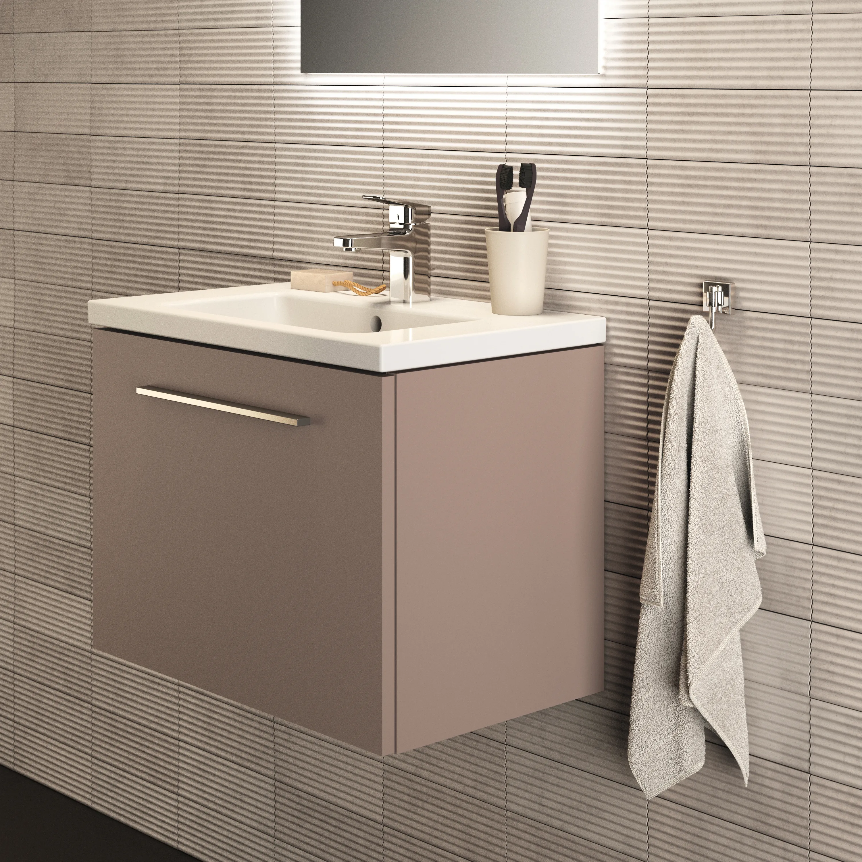 Ideal Standard Waschtischunterschrank „i.lifeS“ 60 × 44 × 37,5 cm Greige matt Ideal Standard Waschtischunterschrank „i.lifeS“ 60 × 44 × 37,5 cm Greige matt