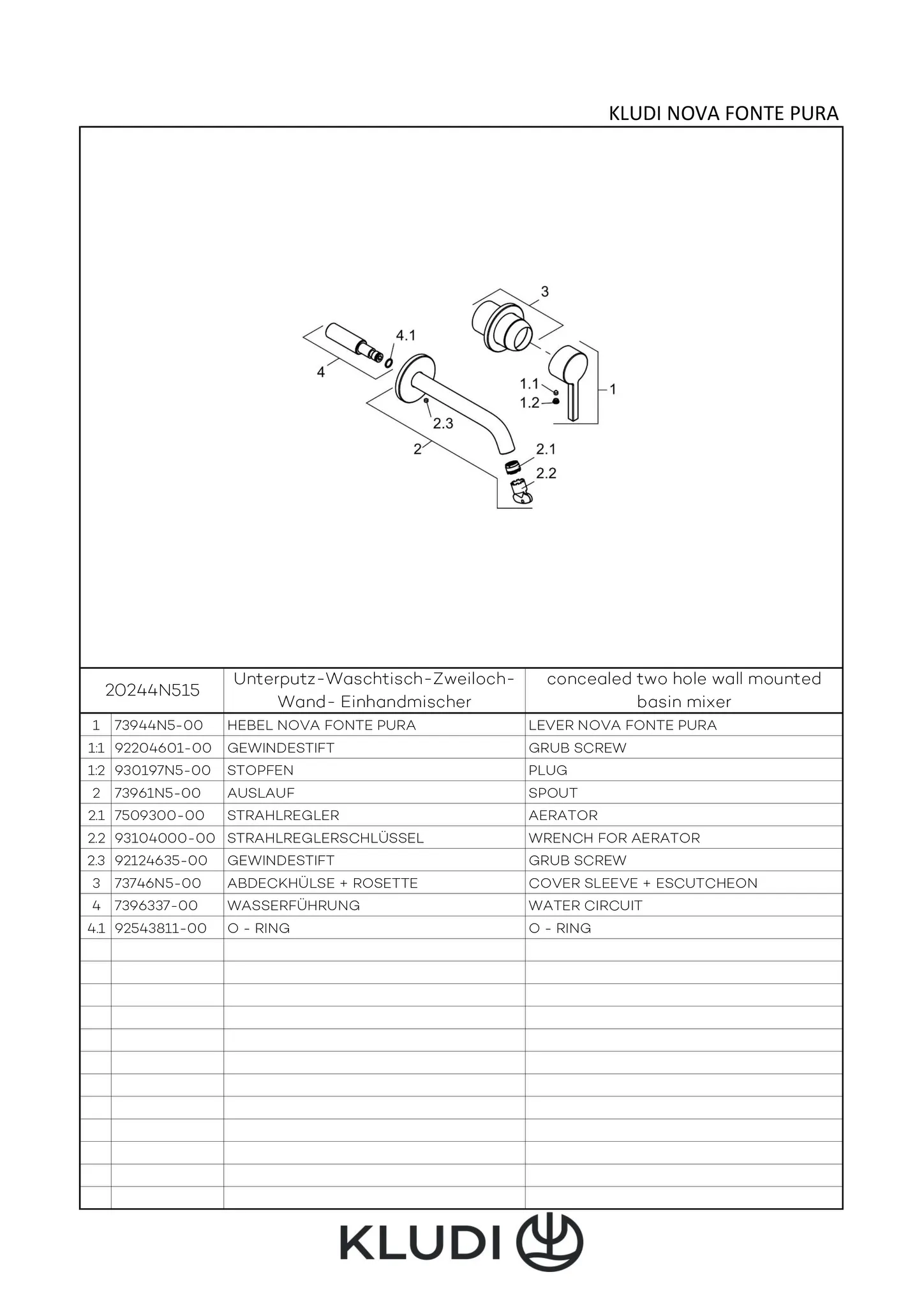 NOVA FONTE Pura WT-Wand-EHM 180 ohne Ablaufgarnitur chrom NOVA FONTE Pura WT-Wand-EHM 180 ohne Ablaufgarnitur chrom