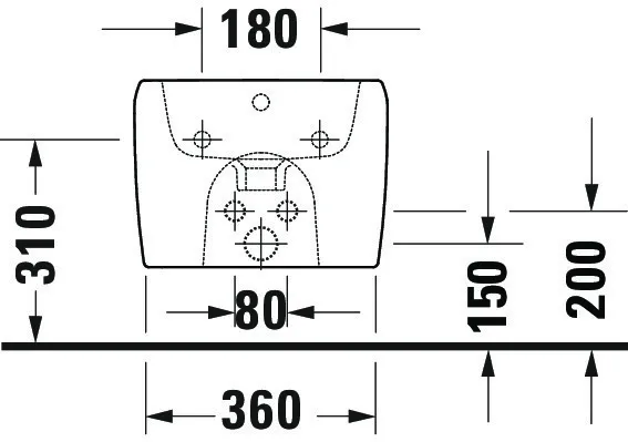 Duravit Wand-Bidet „Qatego“, Befestigung sichtbar 38,5 × 57 × 28,5 cm Duravit Wand-Bidet „Qatego“, Befestigung sichtbar 38,5 × 57 × 28,5 cm