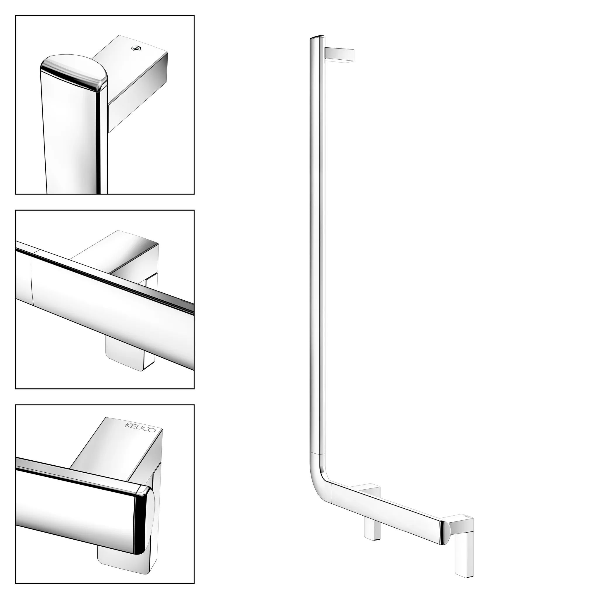 KEUCO AXESS Winkelgriff 90 Grad links 520/1090 mm verchromt KEUCO AXESS Winkelgriff 90 Grad links 520/1090 mm verchromt