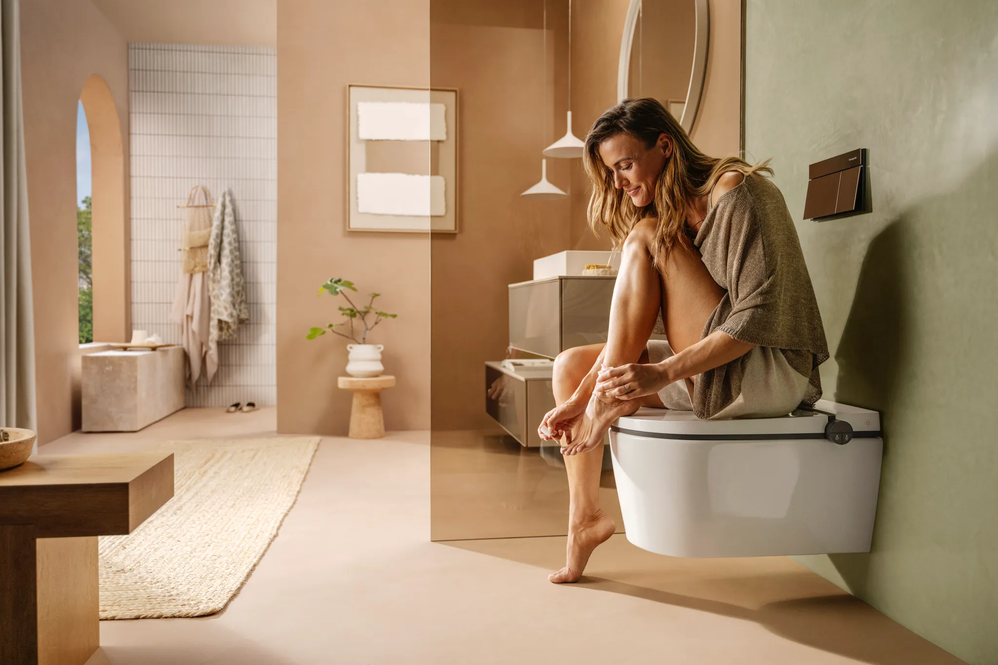 LavaPura Element S Wand-Dusch-WC Komplett Set AquaHelix Flush, SmartClean, HygieneEffect, Weiß
