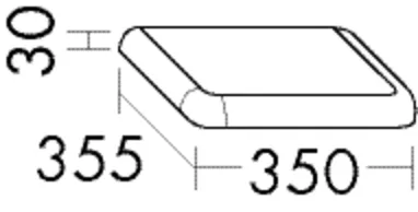 Abdeckplatte, in Frontfarbe, Tiefe: 355 mm, Breite: 350 mm, Höhe: 30 mm
