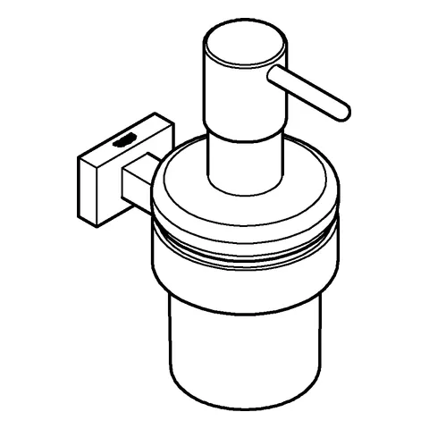 Seifenspender Essentials Cube 40756_1, mit Halter, chrom Seifenspender Essentials Cube 40756_1, mit Halter, chrom
