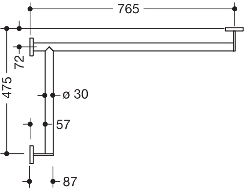 HEWI Haltegriff pulverbeschichtet „System 900“