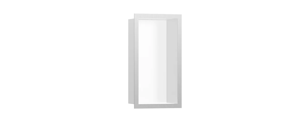 Hansgrohe XtraStoris Individual Wandnische Mattweiß mit Designrahmen 300x150x100 mm, Edelstahl V2A, für Nass- und Trockenbau Hansgrohe XtraStoris Individual Wandnische Mattweiß mit Designrahmen 300x150x100 mm, Edelstahl V2A, für Nass- und Trockenbau