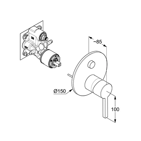 Kludi NOVA FONTE Unterputz-Wannenfüll- und Brause-Einhandmischer, chrom, für Kludi SLIM.BOXX Art. Nr. 88022, PUSH&SWITCH Druckumsteller, eigensicher gegen Rückfließen Kludi NOVA FONTE Unterputz-Wannenfüll- und Brause-Einhandmischer, chrom, für Kludi SLIM.BOXX Art. Nr. 88022, PUSH&SWITCH Druckumsteller, eigensicher gegen Rückfließen