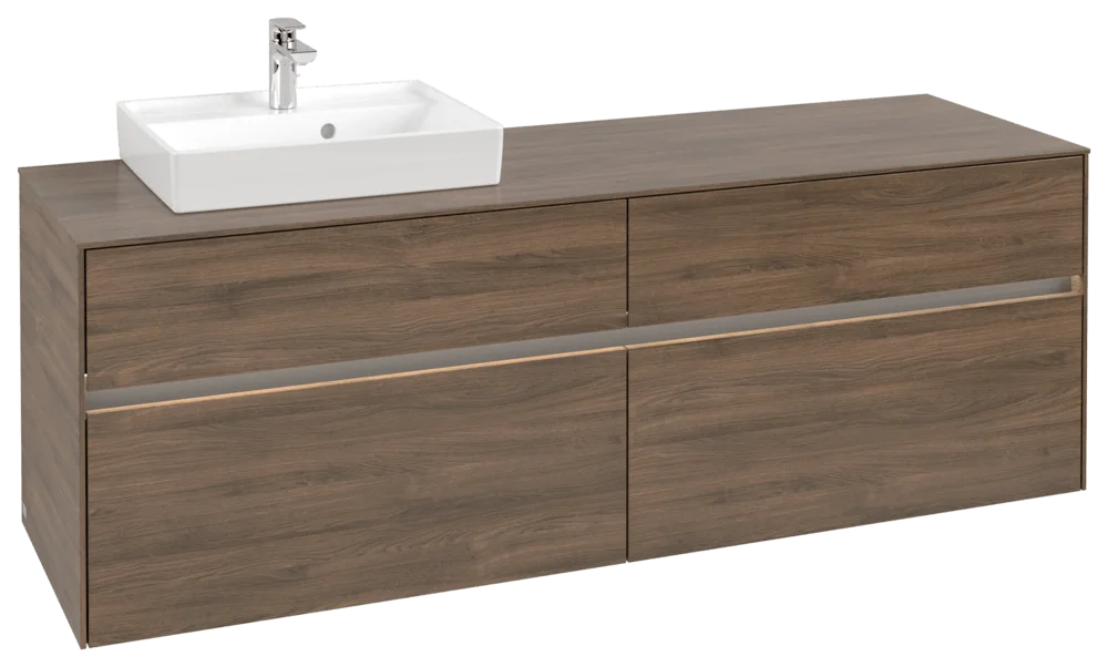 Villeroy & Boch Waschbeckenunterschrank Collaro Arizona Oak, 1.600 x 548 x 500 mm, mit Beleuchtung und SoftClosing Villeroy & Boch Waschbeckenunterschrank Collaro Arizona Oak, 1.600 x 548 x 500 mm, mit Beleuchtung und SoftClosing