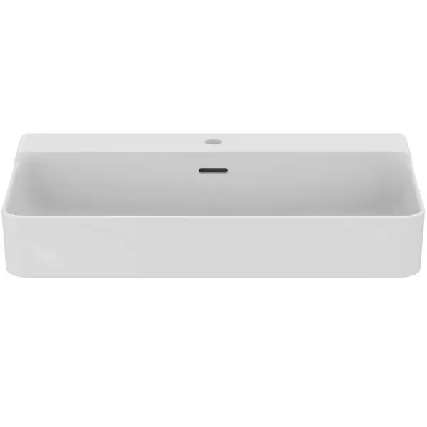 Waschbecken „Conca“ 80 × 45 × 16,5 cm, Hahnlochposition mittig in Weiß Waschbecken „Conca“ 80 × 45 × 16,5 cm, Hahnlochposition mittig in Weiß