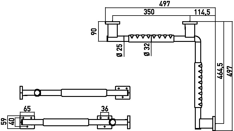 emco Eck-Handlauf „system 2“ mit rutschhemmender Ummantelung in chrom / schwarz