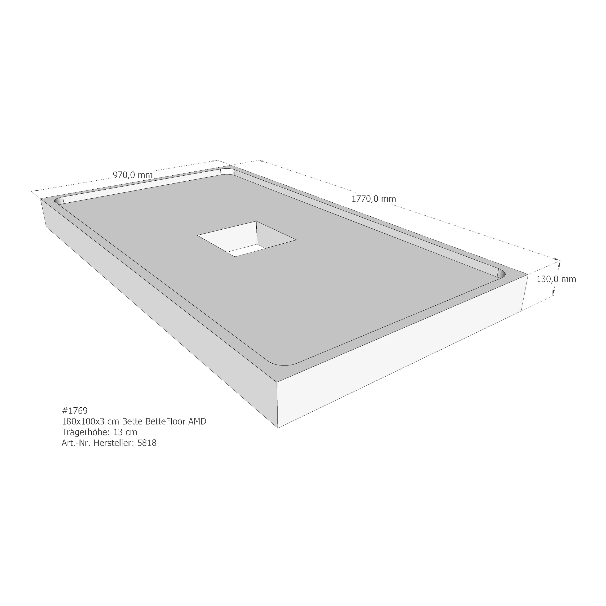 Duschwannenträger für Bette Floor 180 × 100 × 3 cm Breite: 100 cm / Länge: 180 cm Duschwannenträger für Bette Floor 180 × 100 × 3 cm Breite: 100 cm / Länge: 180 cm