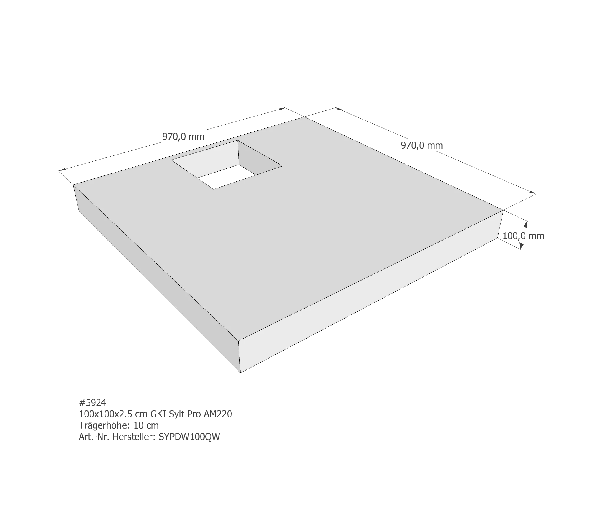Duschwannenträger passend für GKI Sylt Pro 100 × 100 × 2,5 cm Duschwannenträger passend für GKI Sylt Pro 100 × 100 × 2,5 cm