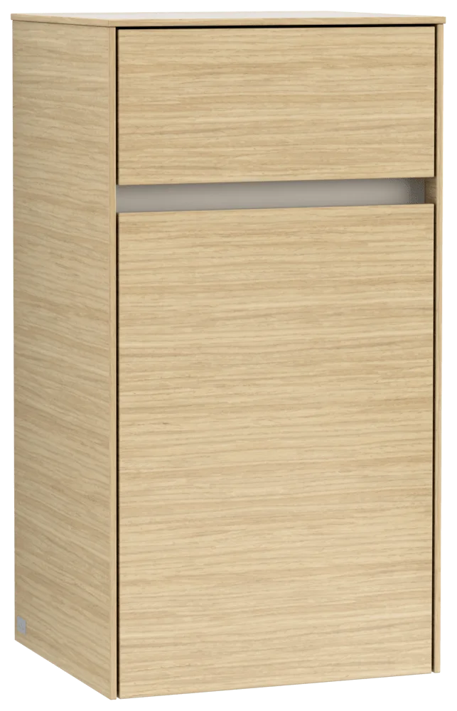 Villeroy & Boch Seitenschrank Collaro C03200 Nordic Oak, 404 x 748 x 349 mm, 1 Tür, 1 Schublade mit Antirutsch-Boden und Glasfachboden, SoftClosing, Wandmontage Villeroy & Boch Seitenschrank Collaro C03200 Nordic Oak, 404 x 748 x 349 mm, 1 Tür, 1 Schublade mit Antirutsch-Boden und Glasfachboden, SoftClosing, Wandmontage