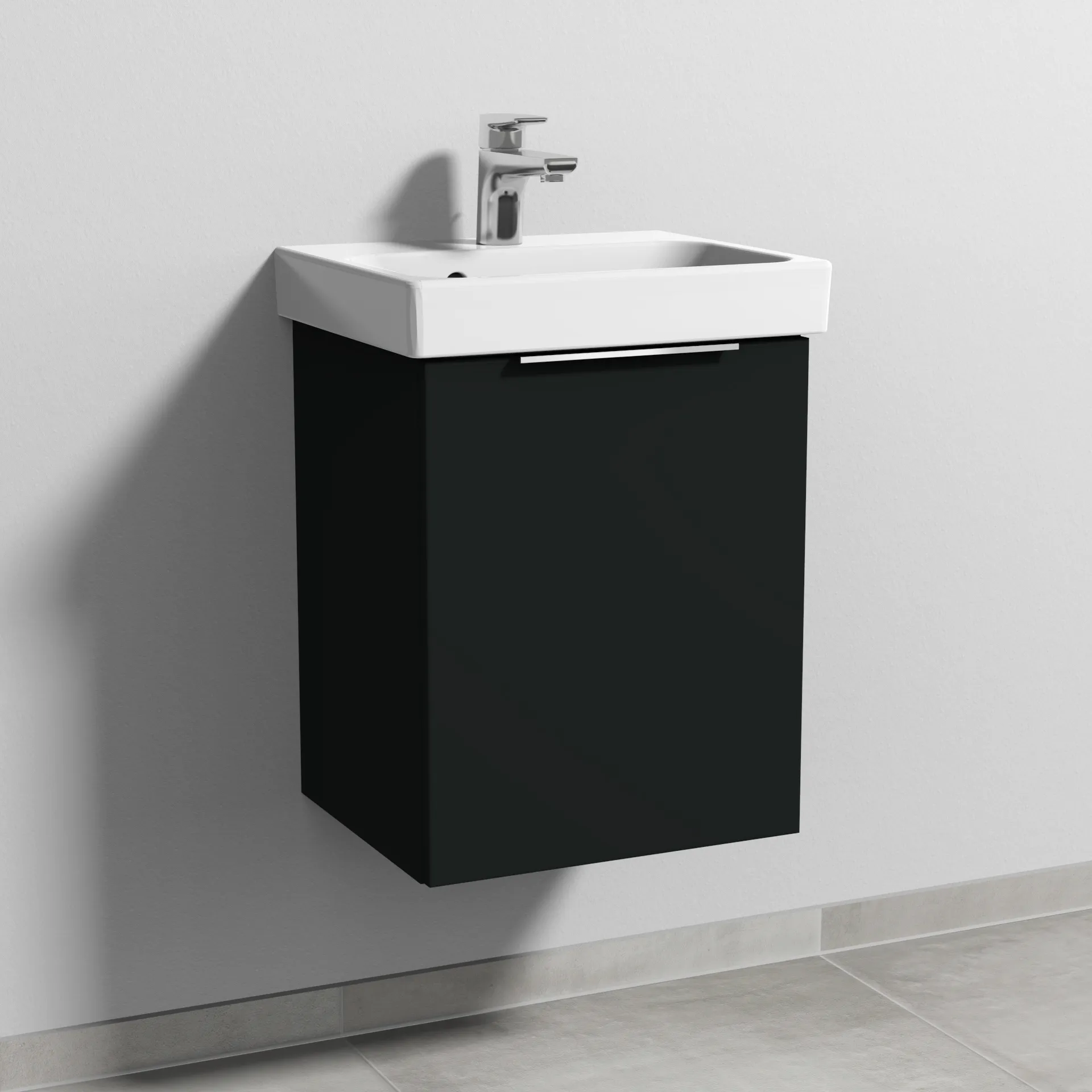 Sanipa Waschtischunterschrank „3way“ 410 × 517 × 353 mm in Vulkan (matt), Anschlag rechts