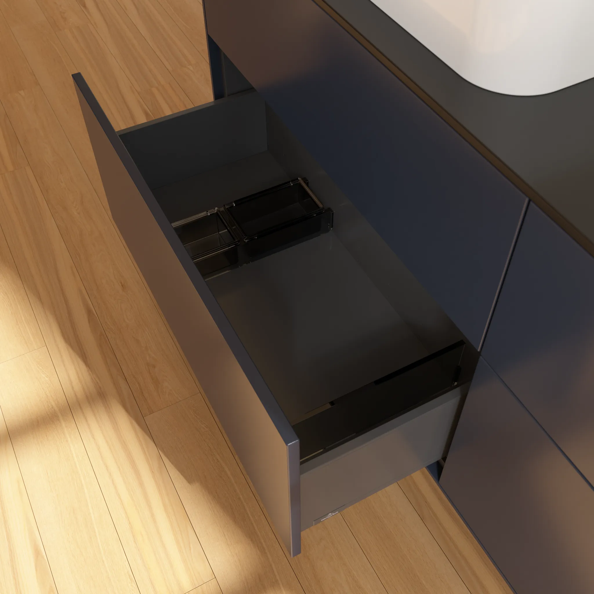 Villeroy & Boch Waschtischunterschrank „Finion“ für Schrankwaschtisch 1600 × 603 × 501 mm Midnight Blue Matt Lacquer, mit Hahnlochbohrung, für links und rechts Villeroy & Boch Waschtischunterschrank „Finion“ für Schrankwaschtisch 1600 × 603 × 501 mm Midnight Blue Matt Lacquer, mit Hahnlochbohrung, für links und rechts