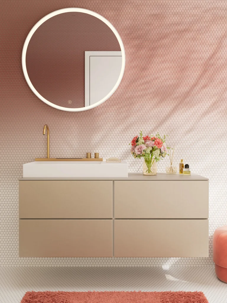 Hansgrohe Xarita S Spiegel 900/50 mit LED-Beleuchtung, kapazitivem Berührungssensor und AntiFog-Funktion in Mattweiß