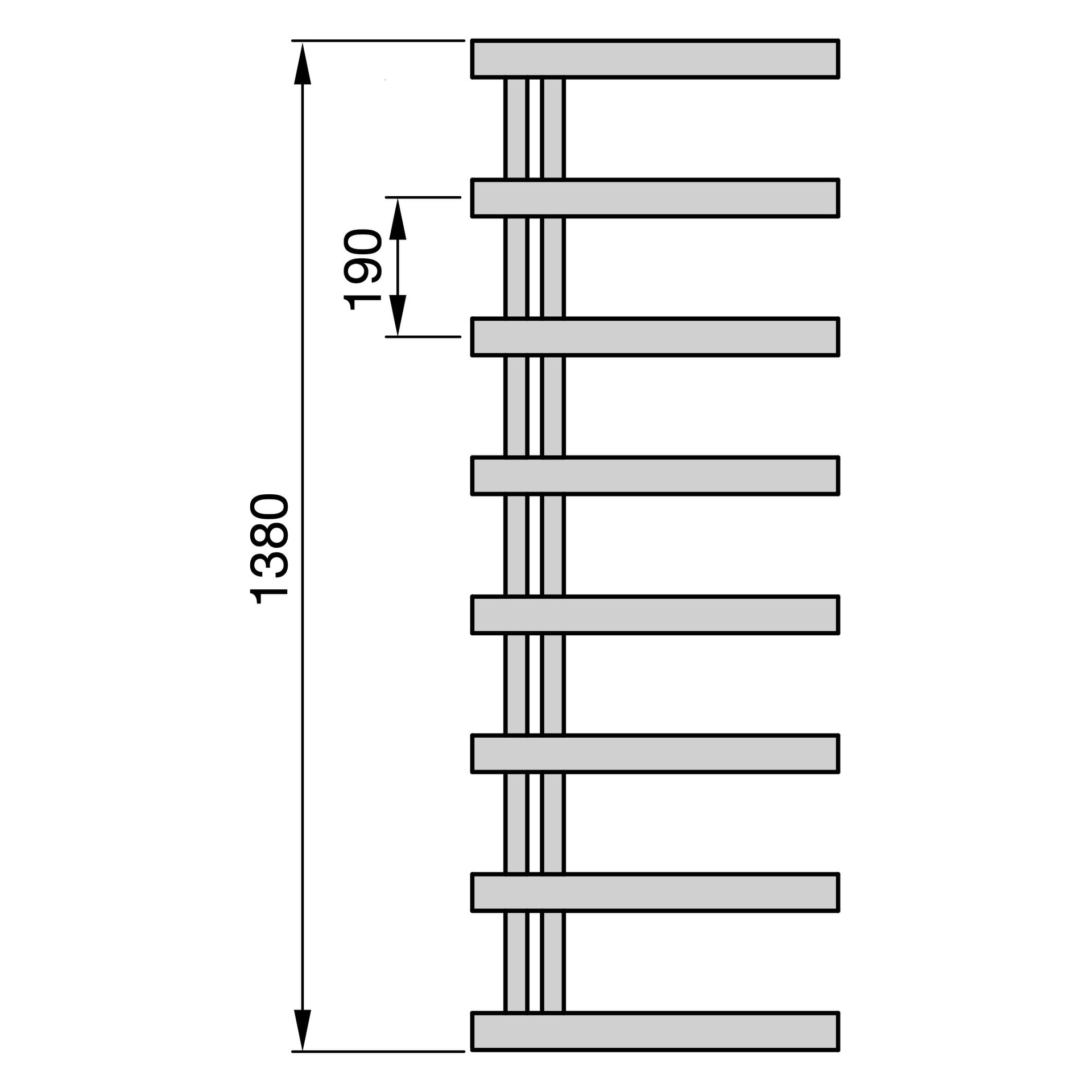 Zehnder Design-HK Chime CHZ-180-050 Studio Collection Edelstahl Badheizkörper