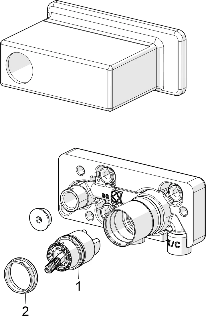 HansaVARIO Waschtischarmatur UP-Rohbauset Wandarmaturen HansaVARIO 5786 DN15 4.0 Steuerpatrone