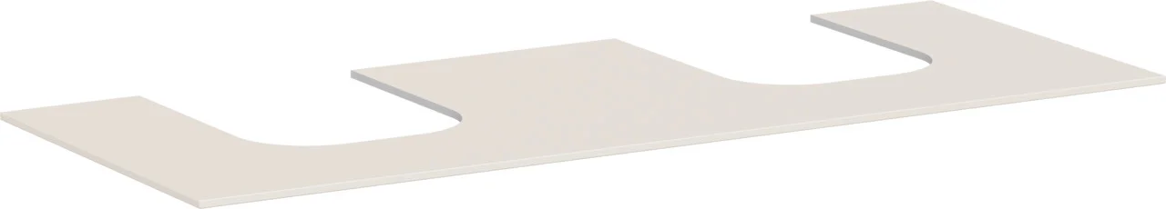 Hansgrohe Xevolos E Konsole Sandbeige Matt, 1370 x 550 mm, 2 mittige Beckenausschnitte für Aufsatzwaschtisch