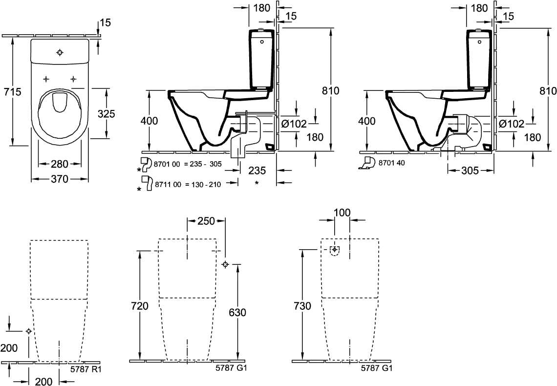 Spülkasten „Architectura“, Zulauf seitlich oder von hinten 38,7 × 38,5 × 16,5 cm