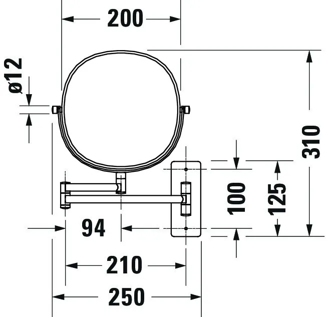 Kosmetikspiegel D-Code, chrom