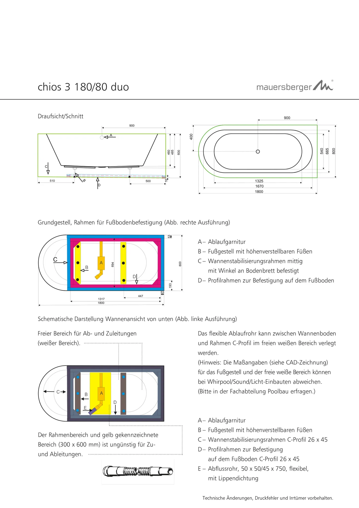 Mauersberger Mineral-Badewanne chios 3 180 duo 1800x800x600