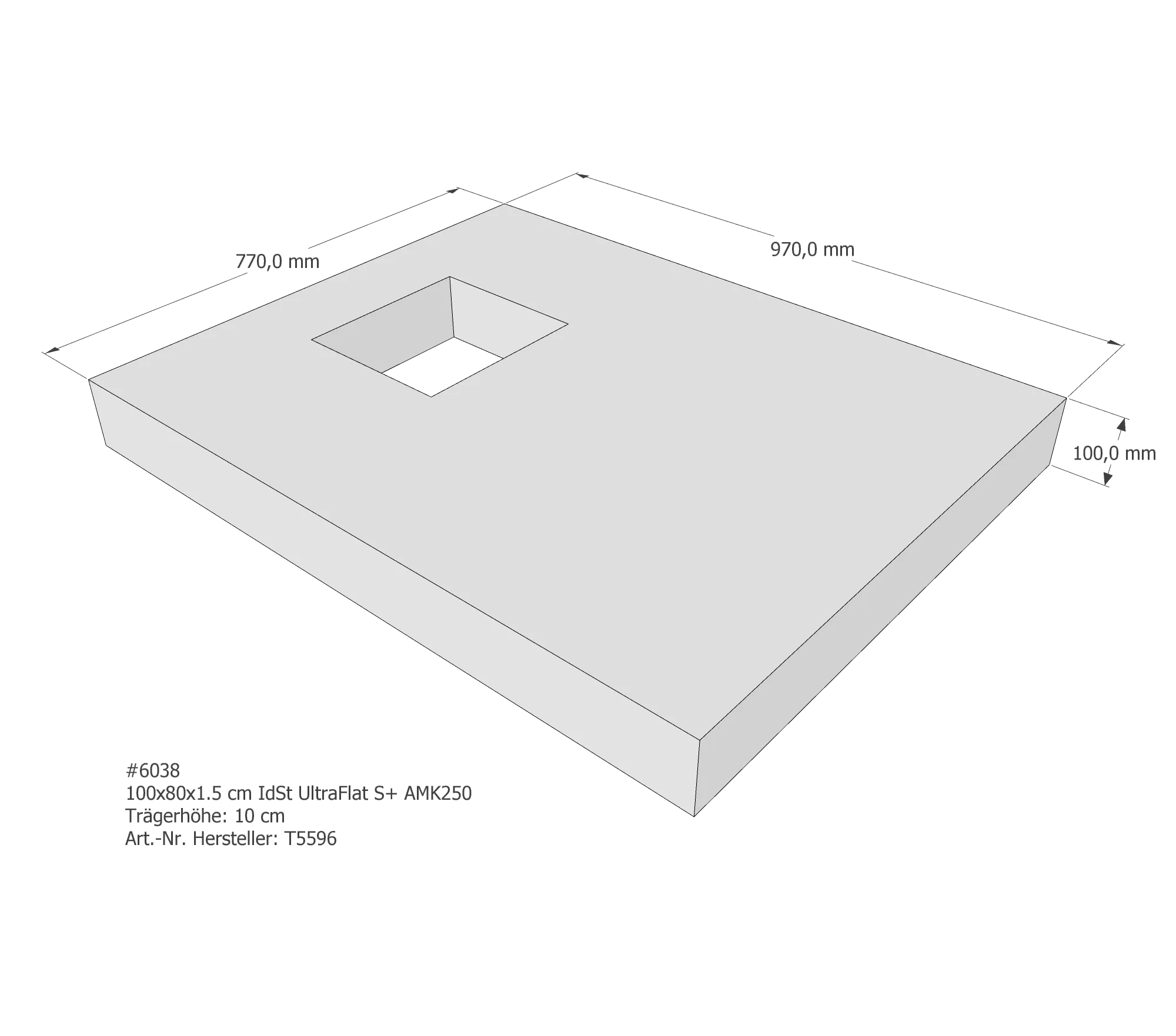 Duschwannenträger passend für Ideal Standard 100 × 80 × 1,5 cm Duschwannenträger passend für Ideal Standard 100 × 80 × 1,5 cm