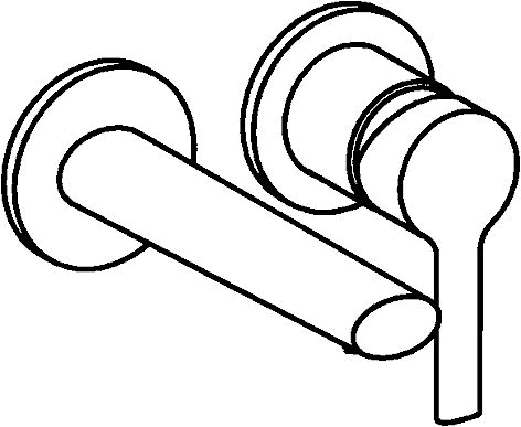 HA Einhebelmischer Fertigmontageset für Waschtischbatterie HANSARONDA 0383 Rosette rund Ausladung 182 mm DN15 Chrom