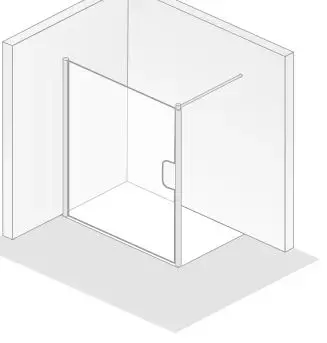 HSK Walk-In-Duschkabine Frontelement „Easy“ Glas Grau, Profile Pergamon, B: 1200 mm H: 2000 mm HSK Walk-In-Duschkabine Frontelement „Easy“ Glas Grau, Profile Pergamon, B: 1200 mm H: 2000 mm