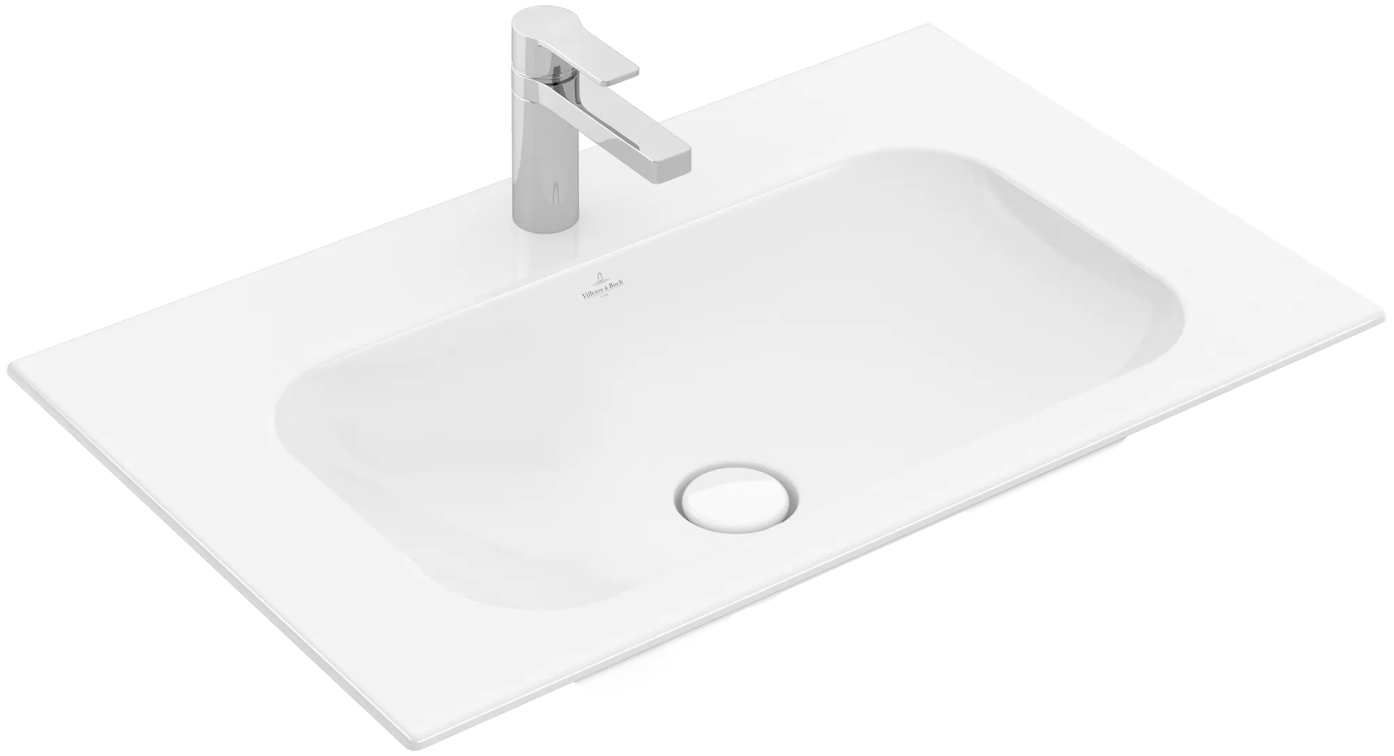 Villeroy & Boch Schrankwaschtisch aus TitanCeram „Finion“ 800 × 500 × 160 mm, mit Hahnlochbohrung, Hahnlochposition mittig in Weiß Alpin, mit CeramicPlus Villeroy & Boch Schrankwaschtisch aus TitanCeram „Finion“ 800 × 500 × 160 mm, mit Hahnlochbohrung, Hahnlochposition mittig in Weiß Alpin, mit CeramicPlus