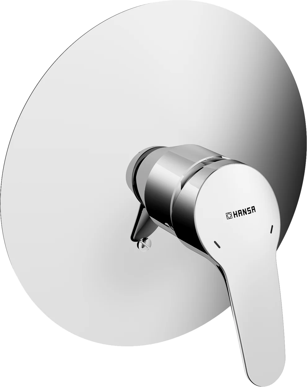 HansaMIX Duscharmatur, Einhebelmischer Fertigmontageset für Brausebatterie 0185 Rosette rund Chrom
