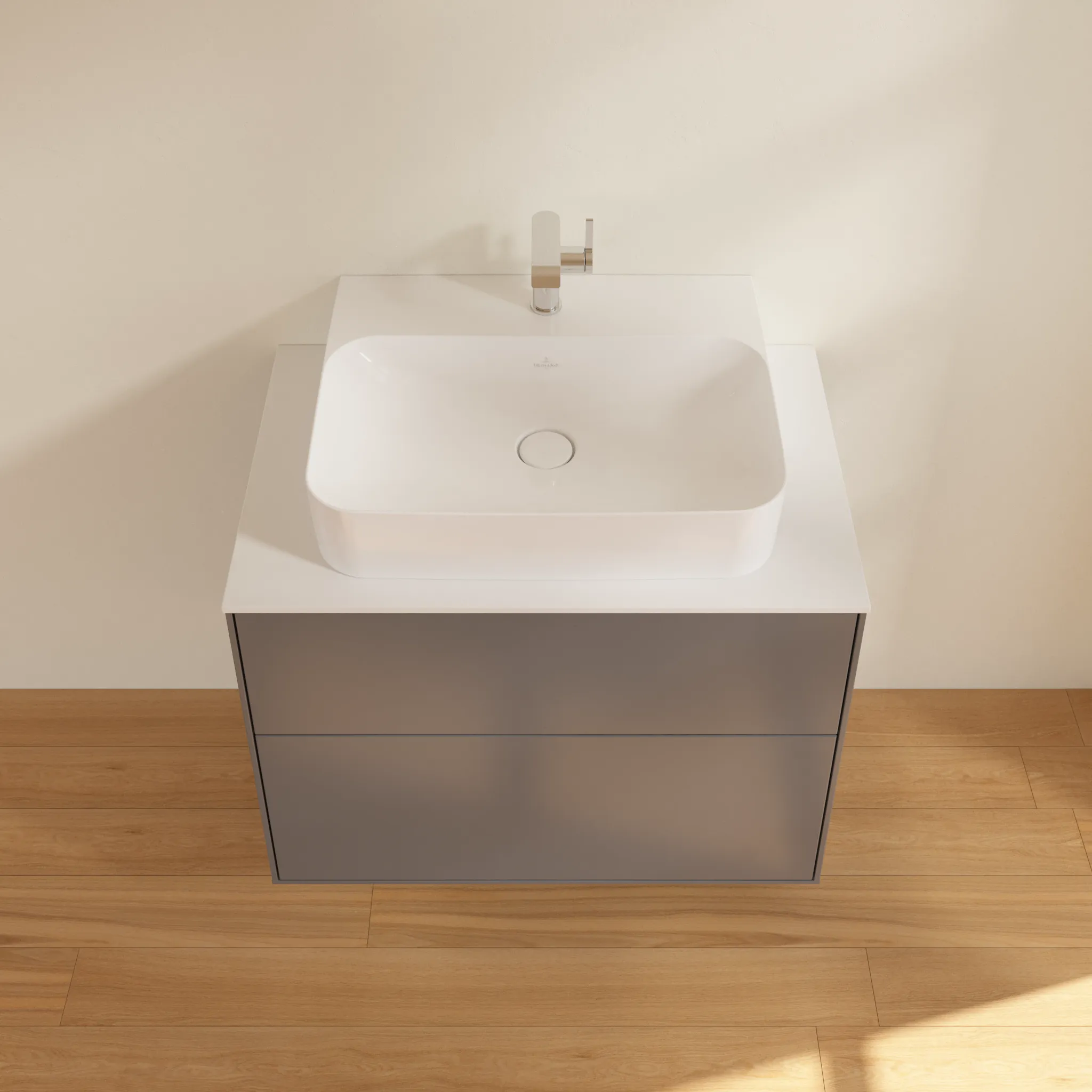 Villeroy & Boch Waschbeckenunterschrank Finion G09, Anthracite Matt Lacquer, 800x603x501mm, mit Beleuchtung und SoftClosing