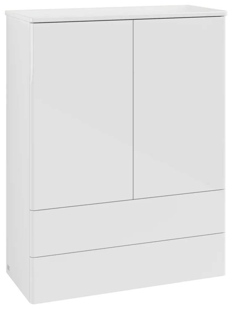 Villeroy & Boch Antao Highboard K47, 814x1039x356mm, 2 Türen, Glossy White Lacquer