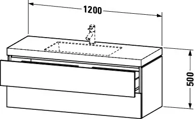 Duravit Möbelset c-shaped Set wandhängend wandhängend „L-Cube“ 120 × 50 × 48 cm