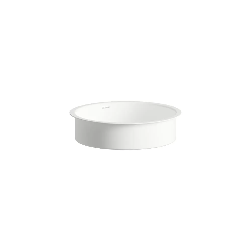 Laufen Einbauwaschtisch UNISONO rund aus glasiertem Stahl ohne Armaturenloch ohne Überlauf 319 x 319 x 104 mm in weiß