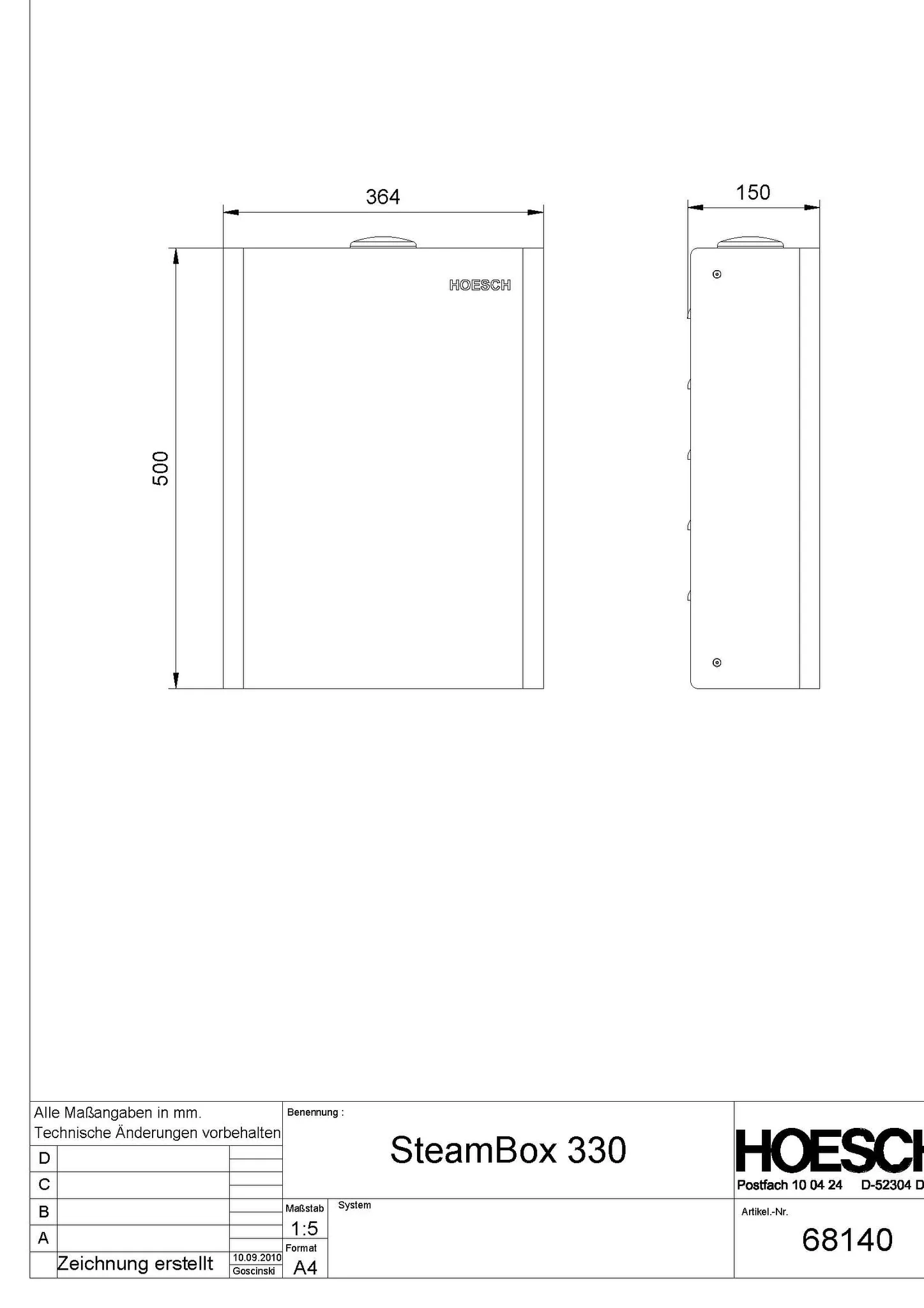 Hoesch SteamBox 330 Dampfgenerator – steckerfertig, 3,3 kW, Aluminiumgehäuse mit Edelstahltank, bis 2,1 m³ Raumgröße Hoesch SteamBox 330 Dampfgenerator – steckerfertig, 3,3 kW, Aluminiumgehäuse mit Edelstahltank, bis 2,1 m³ Raumgröße