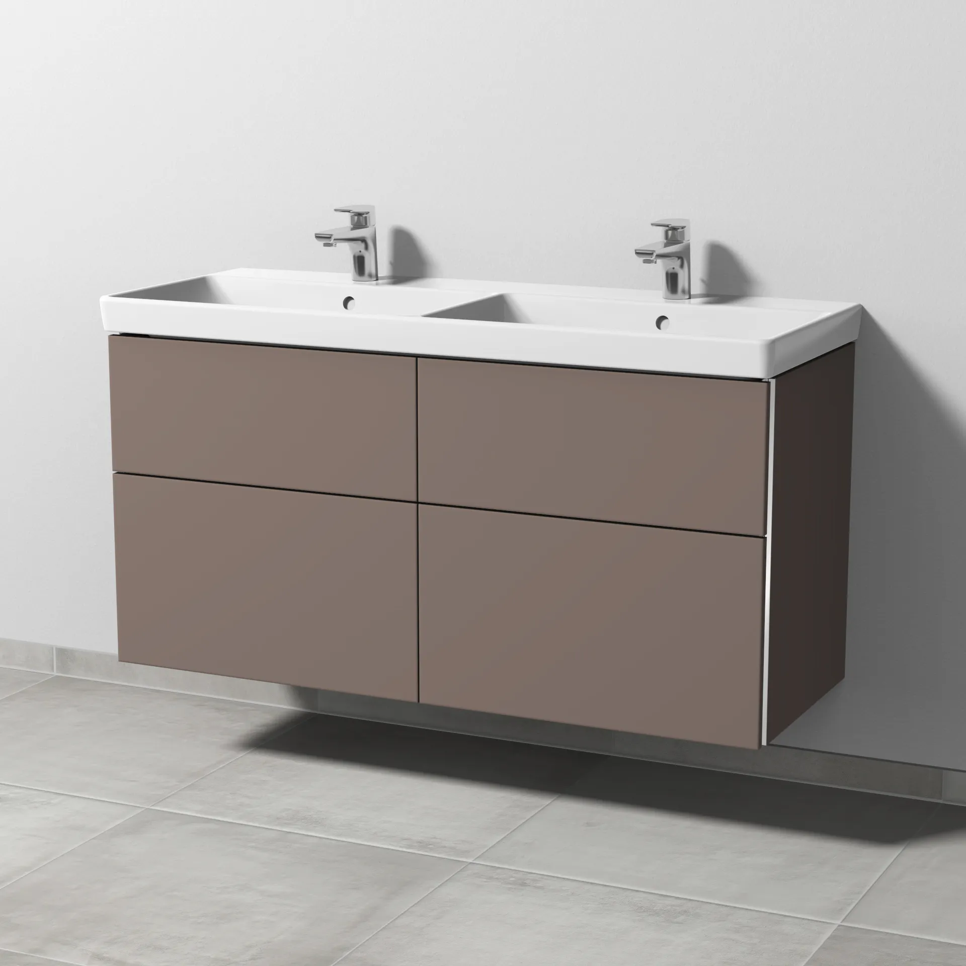 Sanipa Waschtischunterschrank „3way“ passend zu Keramik-Waschtische Avento von Villeroy & Boch 1180 × 580 × 452 mm in Taupe (matt)
