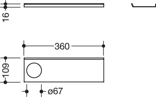 HEWI Ablage in 36 × 1,5 × 10,2 cm HEWI Ablage in 36 × 1,5 × 10,2 cm