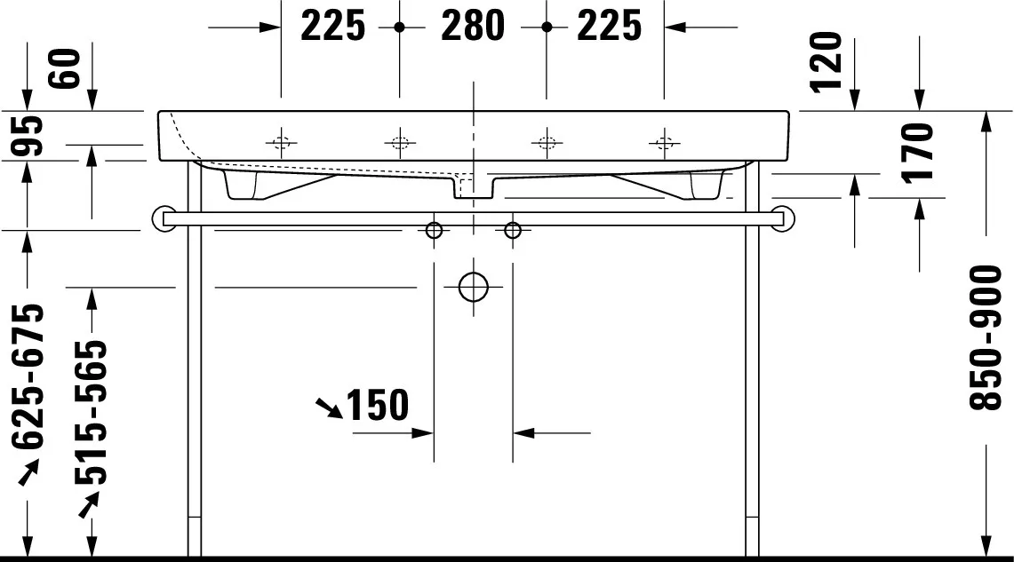 Wandwaschtisch „Happy D.2“, mit Überlauf, Hahnlochposition mittig Wandwaschtisch „Happy D.2“, mit Überlauf, Hahnlochposition mittig