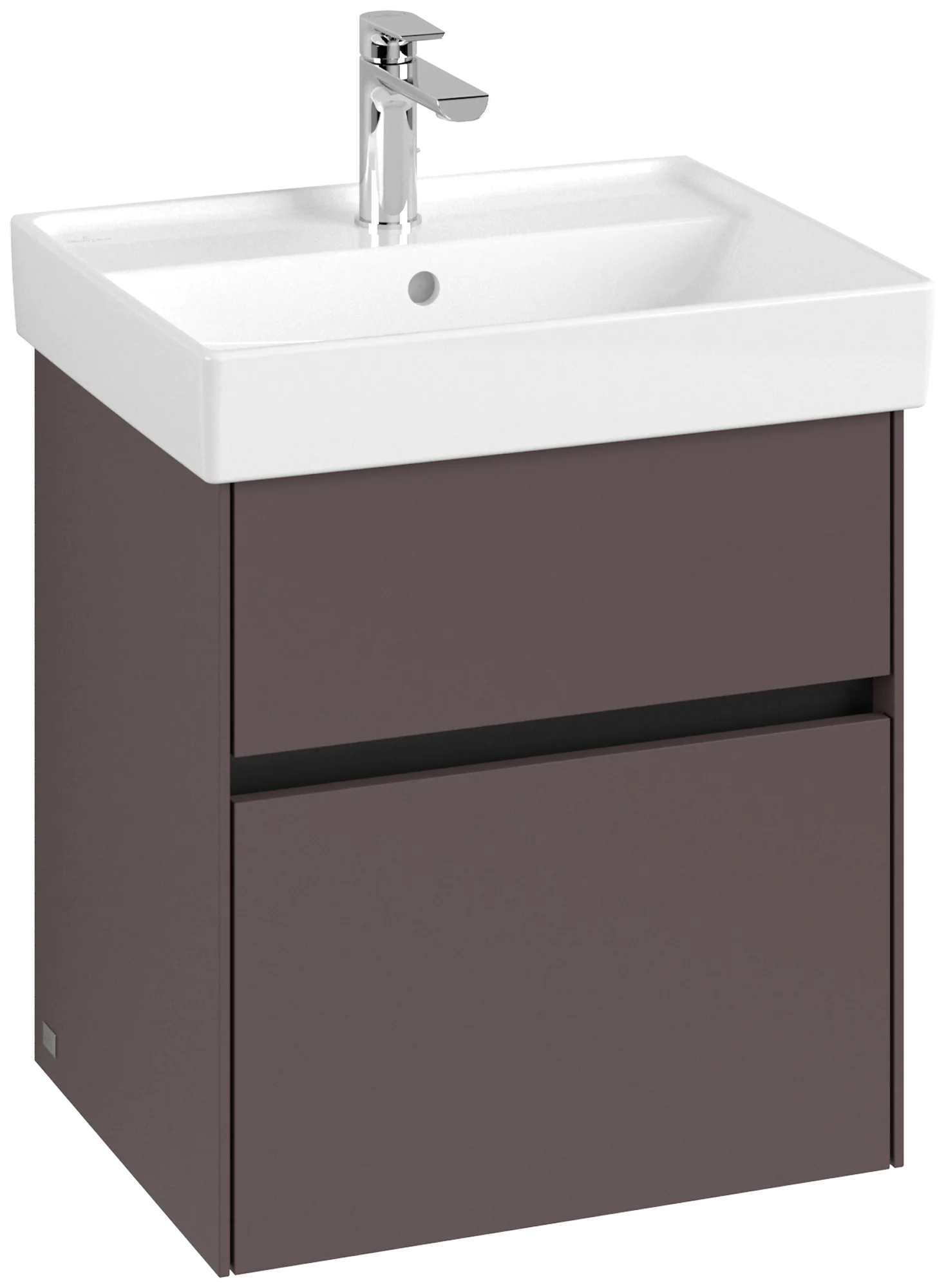 Villeroy & Boch Waschbeckenunterschrank Collaro C007B0, Eckig Dark Berry, 510x414x546 mm, mit Beleuchtung und SoftClosing, Smarthome-fähig