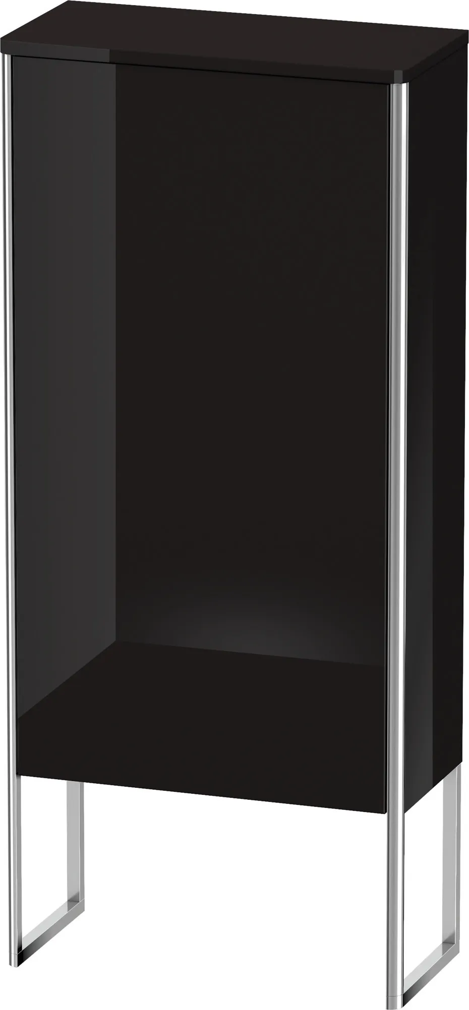 Duravit Halbhochschrank „XSquare“ 50 × 113,6 × 23,6 cm Schwarz Hochglanz