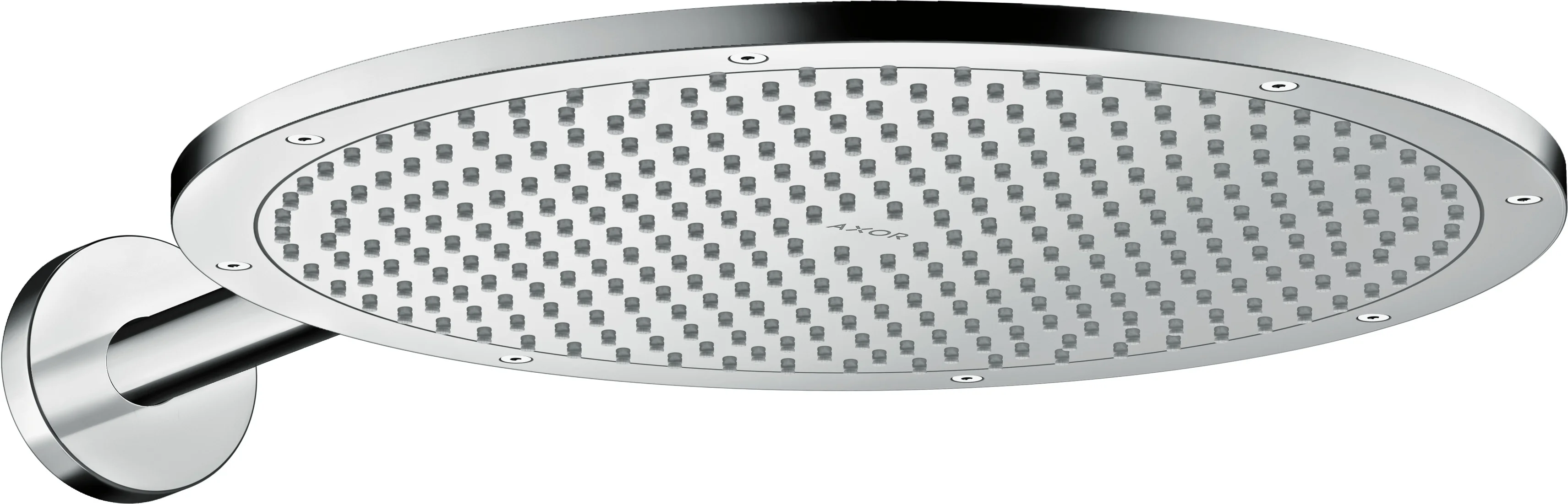 Hansgrohe AXOR ShowerSolutions Kopfbrause 350 1jet mit Brausearm, Chrom, 350 mm Brausekopfgröße, PowderRain Strahlart, 24,6 l/min Durchflussmenge bei 3 bar