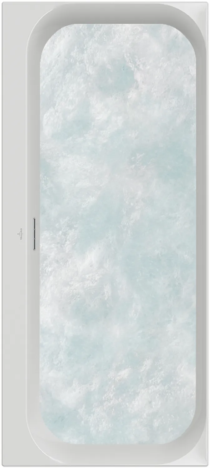 Villeroy & Boch Whirlwanne mit ovaler Innenform „Loop & Friends“ mit Whirlsystem „Hydropool Comfort“ rechteck 170 × 75 cm in Stone White