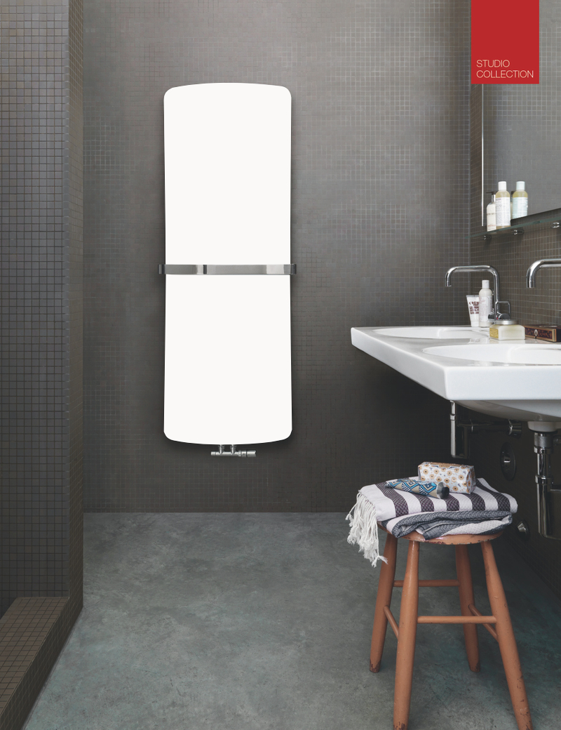 Zehnder Design-Heizkörper „Folio Belt“ für Warmwasser-Zentralheizung mit 50 mm-Mittelanschluss 43 × 115,6 cm in White Matt