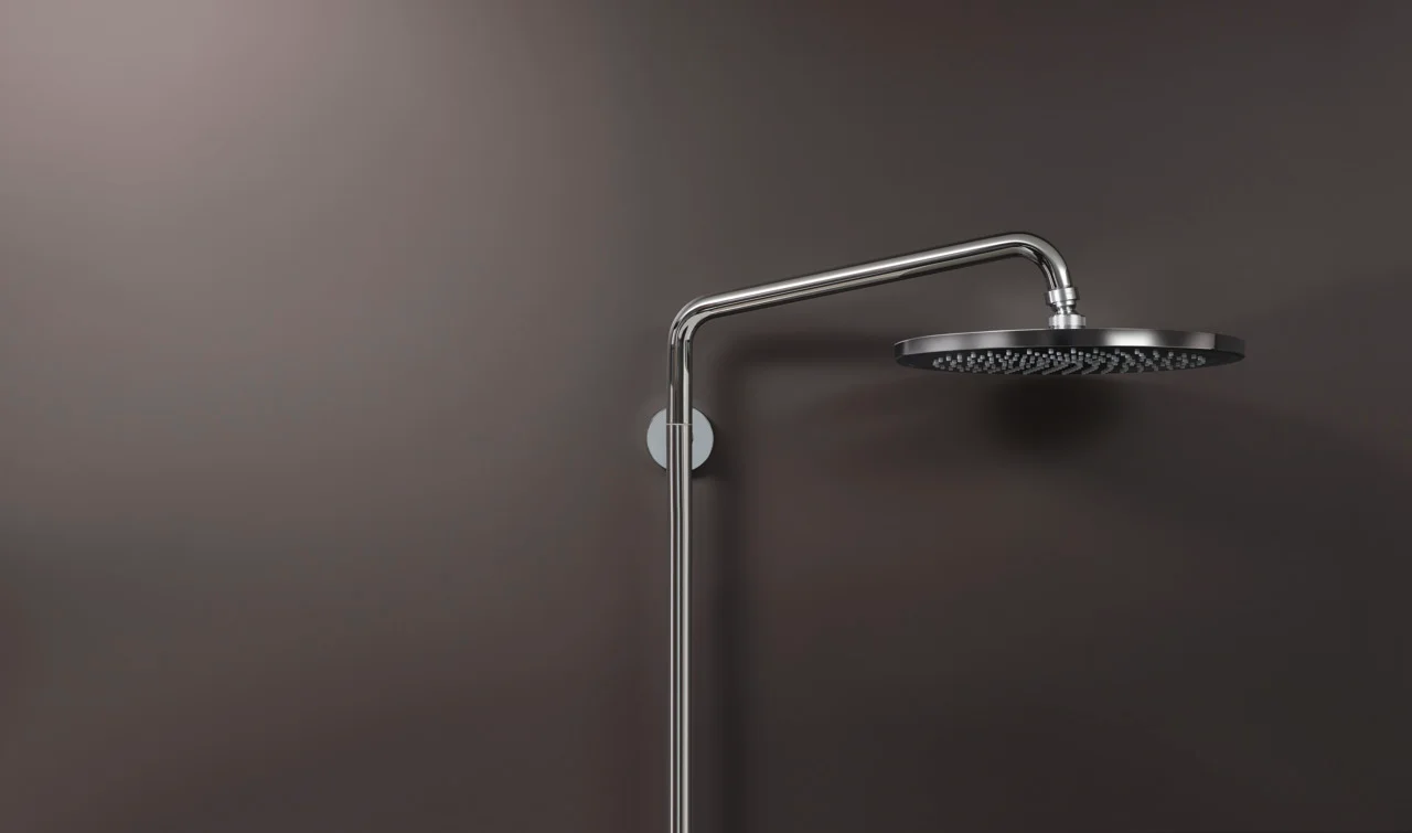 Hansgrohe Croma Select S Showerpipe 280 chrom, 1-Jet mit Thermostat, RainAir Strahl, 400 mm Brausearmlänge, höhenverstellbare Handbrausehalterung