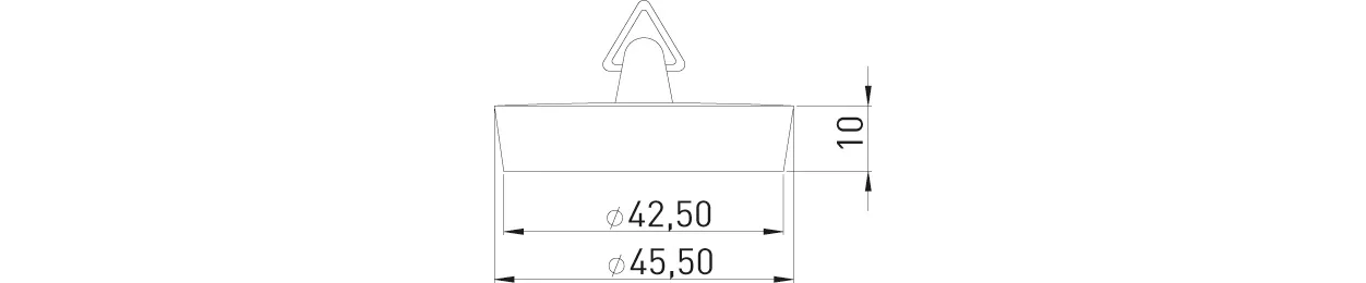 Magnetstopfen 45.5 mm mit Dreikantbügel