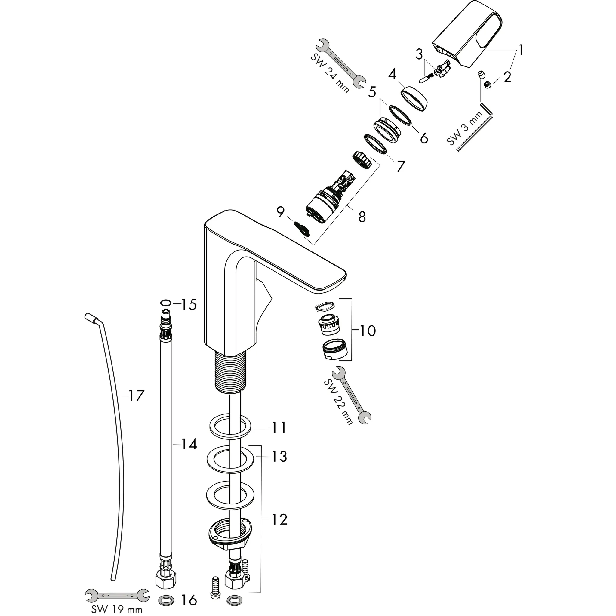 Hansgrohe AXOR Urquiola Einhebel-Waschtischmischer 110 Chrom Hansgrohe AXOR Urquiola Einhebel-Waschtischmischer 110 Chrom