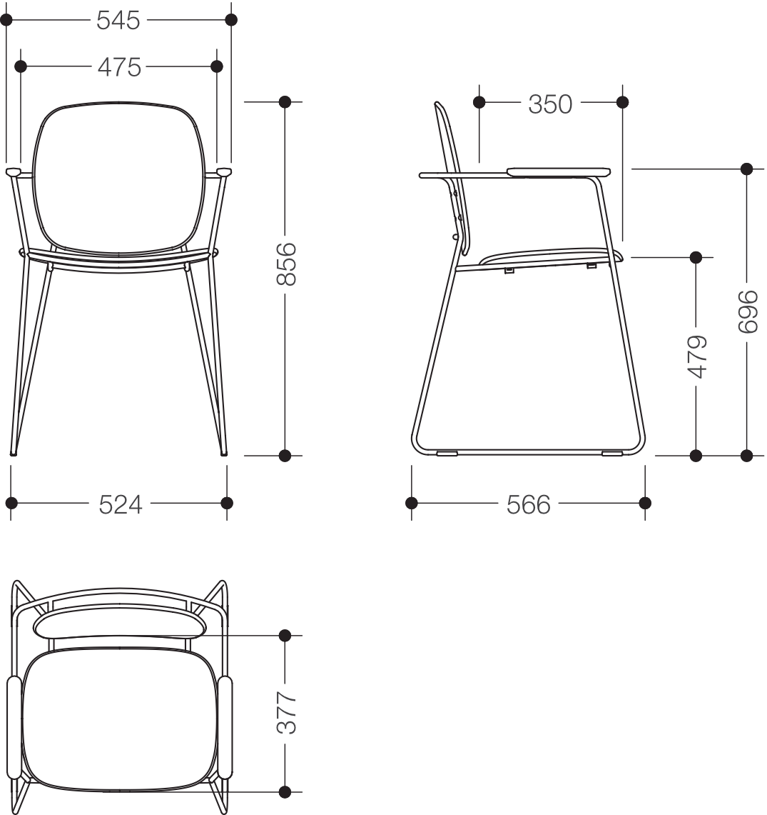 Badstuhl, Gestell verchromt, Sitzfläche, Rückenlehne und Armpads aus hochwertigem PIR Kunststoff (Post-Industrial-Recycling), Höhe 856 mm, Breite 545 mm, Sitzhöhe 479 mm, Sitzfläche 475 mm breit, in Farbe JH (Waldgrün)