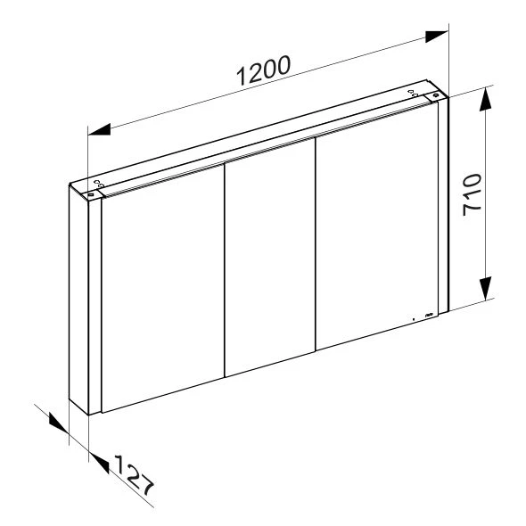 KEUCO Spiegelschrank „Somaris“ 120 × 71 × 12,7 cm