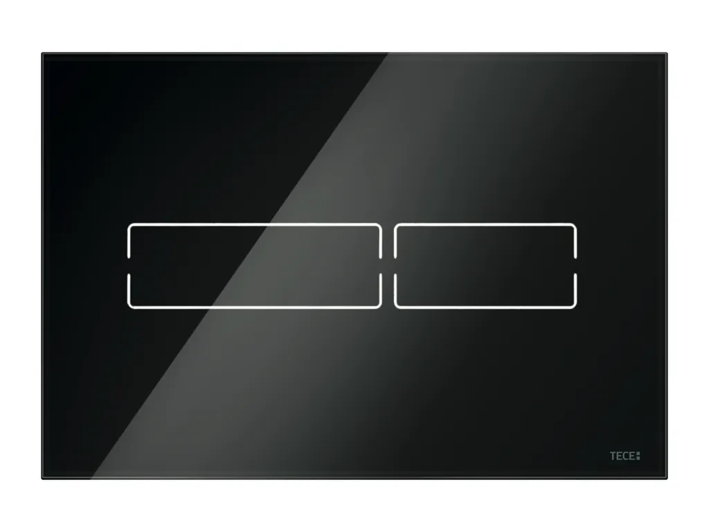 lux Mini WC-Betätigungsplatte, Glas schwarz glänzend lux Mini WC-Betätigungsplatte, Glas schwarz glänzend